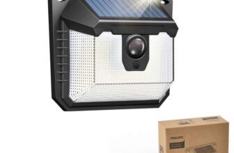 Philips Solar Lights Motion Sensor Outdoor, 120 LEDs Solar Powered Security Lights,3 Lighting Modes Sold by Favourline-UK / FBA