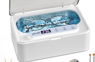 Phniti Ultrasonic Jewellery Cleaner, 47KHz Ultrasonic Cleaner Machine 330ml, Portable Ultrasonic Retainer Cleaner with 3 Timer Modes for Retainers, Jewellery, Glasses, Dentures, Rings, Watches Use