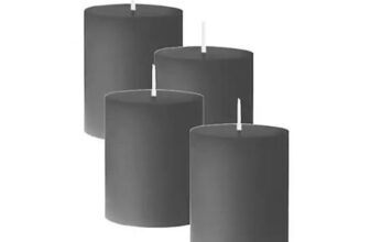 Pillar Candle Grey Set – 4 X18cm