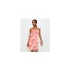 Pink Chiffon Floral Mini Dress
