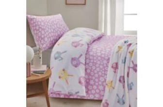 Pink & White Bunnies Reversible Cotton Single Duvet Set