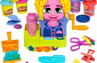 Play-Doh Hair Stylin Salon Playset with 6 Cans, Pretend Play Toys, Ages 3