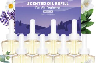 Plug in Air Freshener Refills 8 Pack, Relaxing Sleep Scented Fragrance, Calming Lavender Scented Oil Set – Sage & Gardenia & Sandalwood & Chamomile, Compatible with Air Wick & Glade Plugin