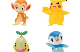Pokemon Battle Figure 4 Pack – Chimchar, Pikachu, Piplup & Turtwig