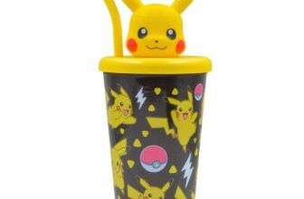 Pokemon Pikachu 3D Figure Lid Soda Cup with Straw 600ml