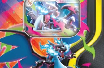Pokémon TCG: Mega Charizard Tin – Mega Charizard X ex (4 boosters & 1 foil promo card) Available by Invitation