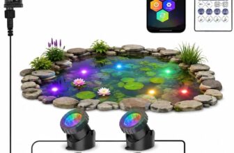 Pond Lights Mains Powered, 4-in-1 Underwater RGB Aquarium Lights with Remote Control, IP68 Multicoloured, Submersible, for Aquarium, Garden, Yard, Pool, Fountain.
