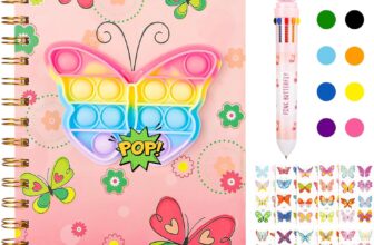 Pop Secret Diary for Girls with Pen and Stickers,8.27 x 5.71 Inches 160 Pages Butterfly Notebook and Pen Set for Girls, Pop Notebook A5 Spiral Kids Journal for Girls Kids Present 6-12 Year Old
