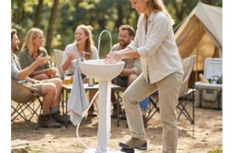 Portable Camping Sink with Towel Holder & Soap Dispenser Hand Wash