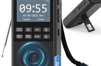 Portable DAB Radio with Bluetooth 5.3, Rechargeable Battery Powered FM Radios Small Sold by Dingmi-eu / FBA