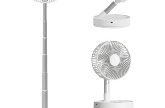 Portable Fan, 5400mAh-78CM Oscillation Pedestal Standing Fan with Remote Control, Foldable Floor Fan with 4 Speed, USB Rechargeable Battery Mini Cooling Fans for Bedroom, Home and Outdoor