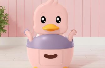 Potty Toilet Potties Training Chair Potty Training Toilet Seat for Toddlers, Easy to Clean, Front Raised Overflow Prevention, Safe & Comfortable PP Design (Pink)