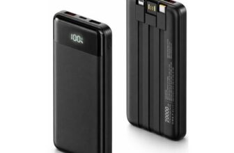 Power Bank 20000mAh with Built in 3 Cable, 22.5W Fast Charging