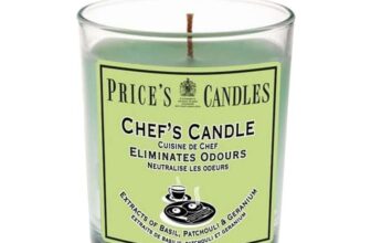 Prices Candles Chefs Jar Candle Fresh Scented Odour Reducing Basil Patchouli and Geranium Fragrance for Kitchens and Home (S&S £2.66)