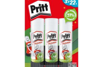 Pritt Glue Stick, Safe and Child-Friendly Craft Glue for Arts and Crafts Activities, 22 g (Pack of 3)