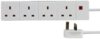 Pro Elec 3 m 4 Socket Neon On Light Extension Lead – White