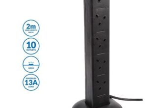 Pro Elec EXTENSION TOWER 10-GANG NEON, BLACK