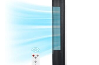 PureMate 32-Inch Oscillating Tower Fan with Timer, Sleep Mode and Remote Control