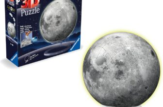 Ravensburger Glow in The Dark Moon – 3D Puzzles for Kids Age 6 Years Up – 72 Pieces – No Glue Required