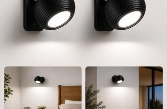 Rechargeable Cordless Wall Light AURI CX02 Touch Dimming Magnetic 360 Rotatable Battery Operated Wall Sconce for Reading,Bedroom,Living Room & Picture Lighting