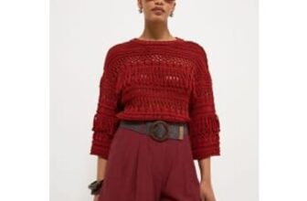 Red Belted Woven Shorts