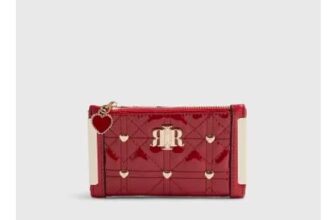 Red Quilted Heart Stud Mini Purse