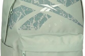 Reebok Trace school backpack, green backpack made of polyester, wide, ergonomic and padded shoulder straps, multiple compartments, by Joumma Bags