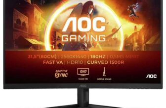 Refurbished Excellent AOC Curved Gaming Monitor 31.5 Inch Quad HD 180Hz 1ms Black CQ32G4VE sold by Argos (UK Mainland)