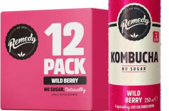 Remedy Kombucha Tea – Wild Berry 12x250ml Cans (discount at checkout)
