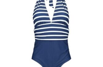 Retro Neckholder Swim Suit Swimsuit Navy by Rock Rebel by EMP