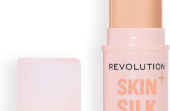 Revolution Skin Silk Glow Tint Sheer Foundation Stick, For Luminous Skin, Banish Blemishes & Smooth Fine Lines, Shade Deep Neutral, 8g