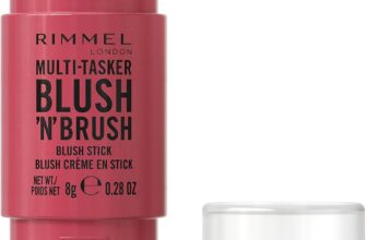 Rimmel Multi Tasker BlushNBrush, Dual-Ended Blush Stick with Built-in Brush, Cream-to-Powder Formula for a Smooth, Weightless Finish, Cherry On Point, 8g