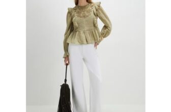 River Island River Island Pure Cotton Cutwork Lace Ruffle Blouse