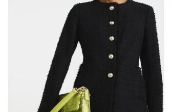 River Island River Island Womens Boucle Jacket Black Collarless