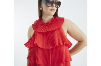River Island Womens Top Red Halter Neck
