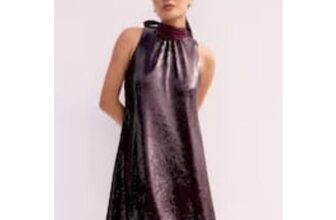 Ro&Zo Red Petite Freya Sequin Halter Neck Dress