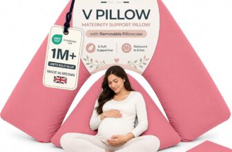 Rohi Orthopaedic V Pillow with Pillowcase Anti Allergy Triangle pillows for Adults, Nursing, Maternity & Pregnancy Extra Hollowfibre Cushioning to Supports Neck, Head & Back (Baby Pink)