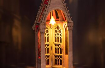 Rolife 3D Puzzle Geometic Cathedral, Wooden Puzzles for Adults, 112-Piece Snap-Fit Craft Model Building Kit, 2 Hours Assembly Time, Collectible Home Decor