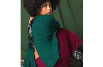 Roman Bow Back Metallic Knit Jumper