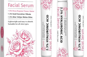 Rose Hyaluronic Acid Serum for Face, Anti-Aging, Anti-Wrinkle, Deep Hydration (3 Pack/15ml Each)