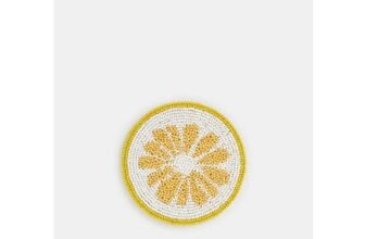 Round Lemon Beaded Coaster