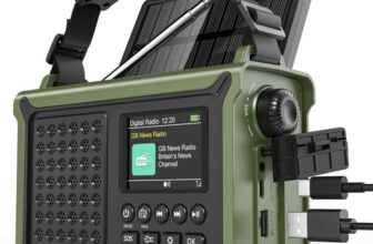 Roxicosly DAB/DAB/FM Solar Wind Up RADIO, 12000mAh Rechargeable Battery, Bluetooth5.0, Green / Black / Yellow – Sold By SYNVERRA GLOBAL/FBA