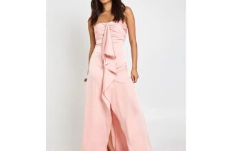Ruched Satin Maxi Dress