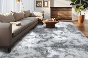 Rugs Living Room – 120x180cm Grey Large Rug for Living Room – Ultra Soft Fluffy Shaggy Rugs for Bedroom, Indoor Nursery Carpets for Kids Room Home Decor, Non Shedding, Anti-Slip Backing (Grey)