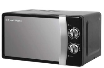 Russell Hobbs RHMM701B 17 Litre 700 W Black Solo Manual Microwave With 5 Power Levels, Ringer & Timer, Defrost Setting, Easy Clean