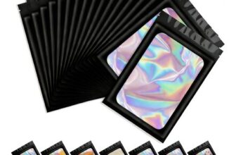 SANTUO 50pcs Smell-Proof Mylar Bags 14x20cm Heat-Seal Black