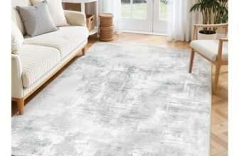 SHACOS Living Room Rug, Modern Abstract, Non-Slip, Washable, LightGrey 200x280cm