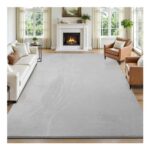SHACOS Silver Grey Washable Rug 200×300 Cm Anti-Slip Soft