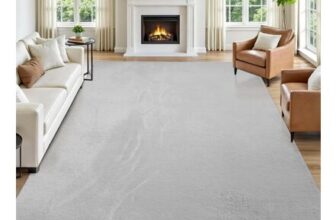 SHACOS Silver Grey Washable Rug 200×300 Cm Anti-Slip Soft