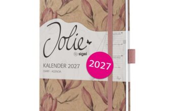 SIGEL Weekly planner 2027-1 year A5 – Magnolia Dreams / Dancing Leaves hardcover 80 gsm – FSC-certified